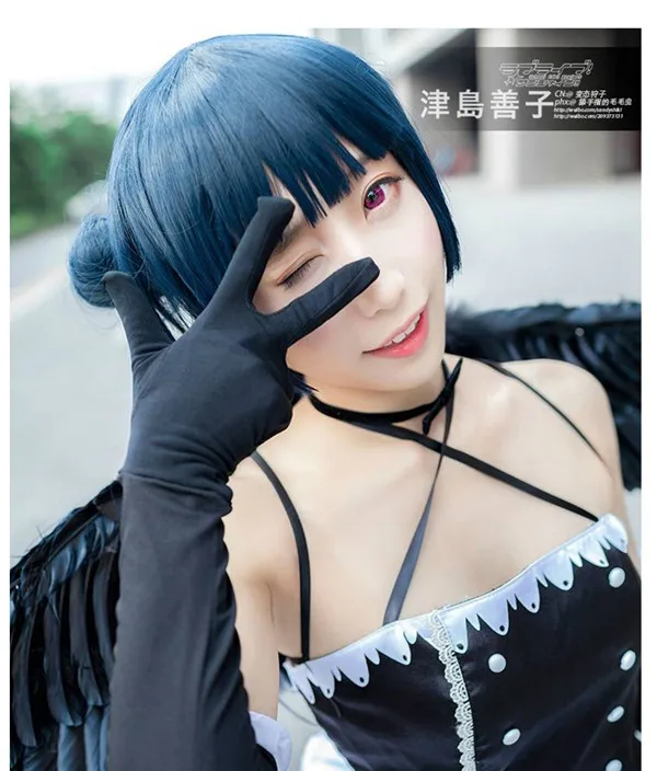 LoveLive! Солнечном свете! Падший ангел ёсико цусима демон маленький костюм для косплея дьявол хэллоуин униформа наряд платье+ крылья