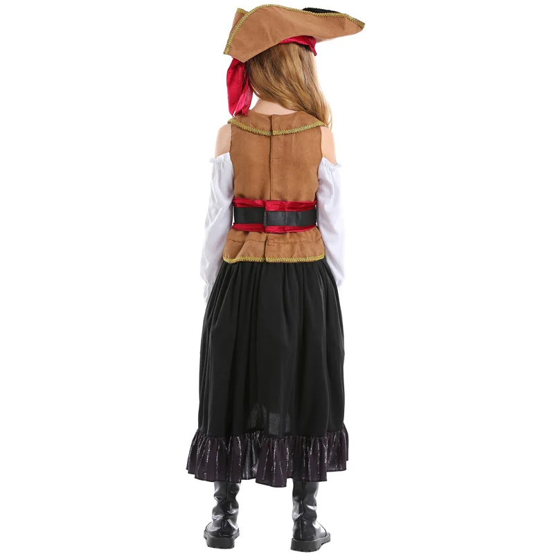 

Cute Viking Pirate Cosplay Girls Halloween Costume For Kids