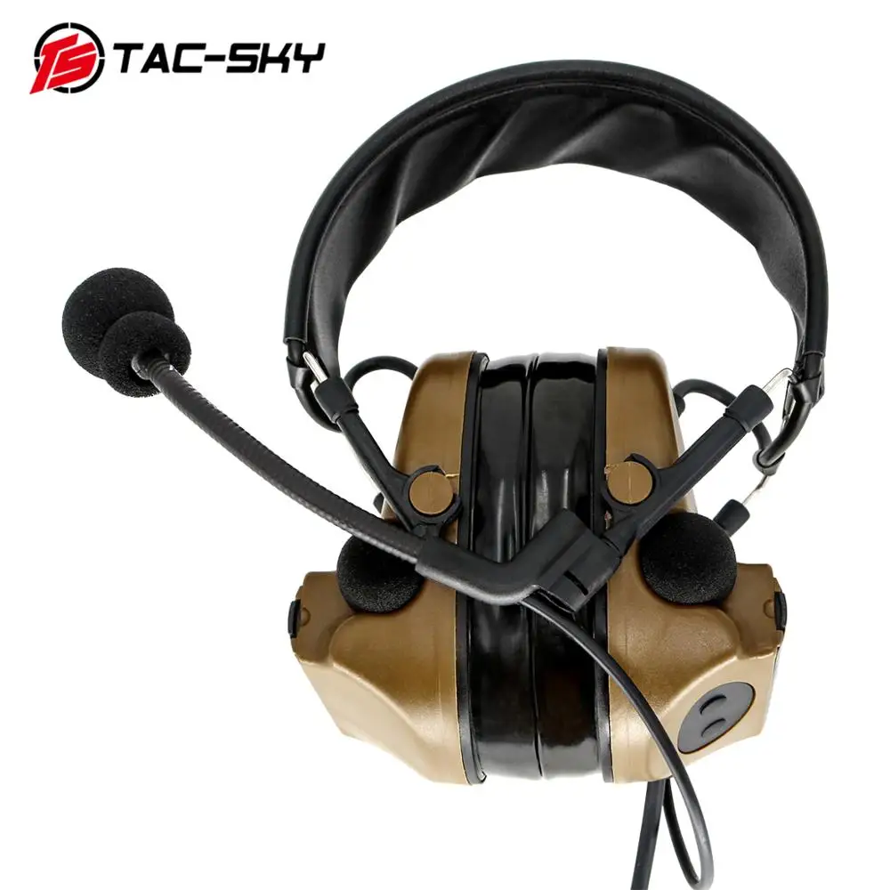 TAC-SKY COMTAC II silicone earmuffs version outdoor hunting sports hearing defense noise reduction pickup tactical headset CB