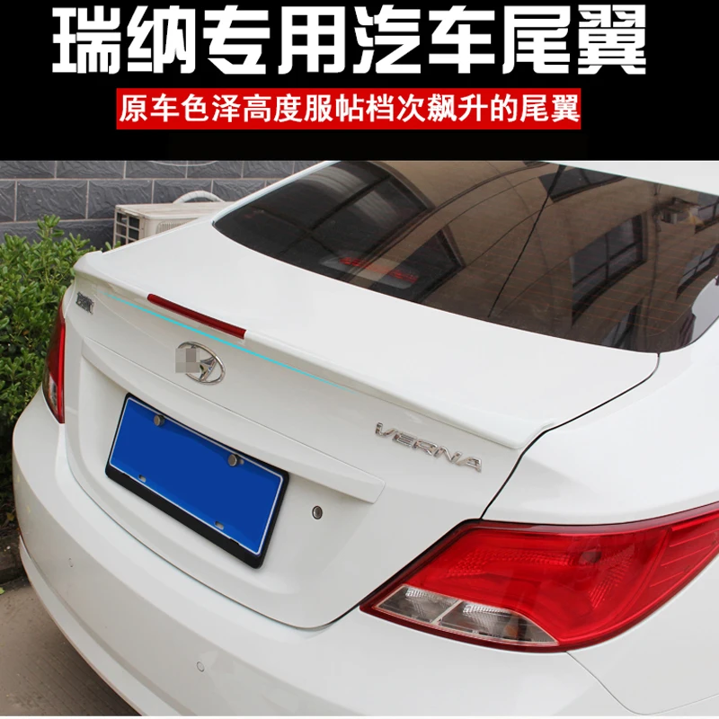 

For Hyundai Verna Accent Spoiler 2011 2012 2013 2014 2015 Car Tail Wing Decoration ABS Plastic Unpainted Rear Trunk Spoiler