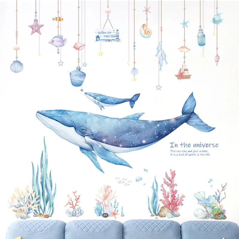 Ins КИТ Коралл наклейки сделай сам индивидуальный Настенный декор настенная