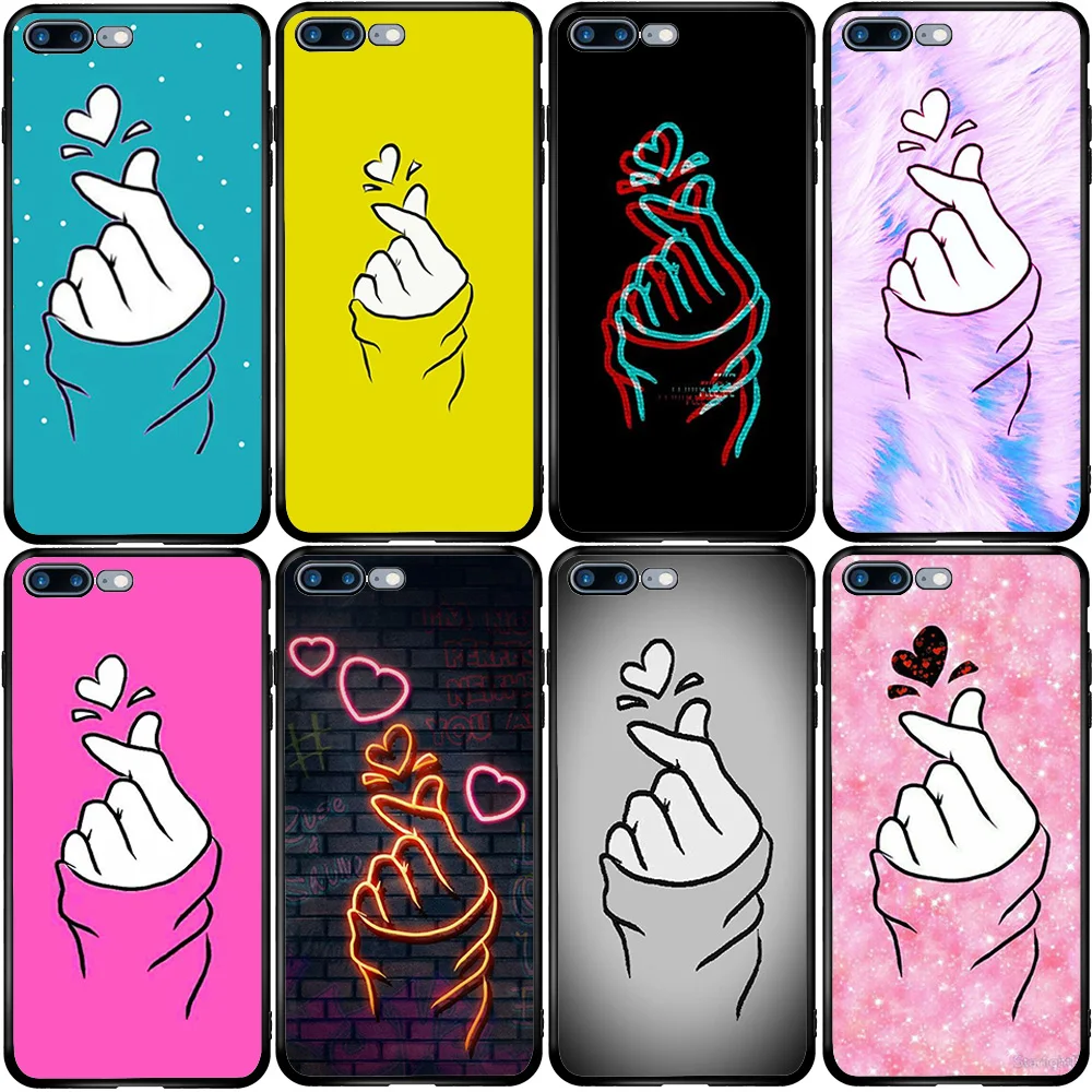 Чехол для Samsung M10 M20 M30S A5 A6 A7 A8 A9 J3 J4 J5 J6 J7 J8 Plus 2018 2017 Pro Prime Love Heart On the Finger Gesture |
