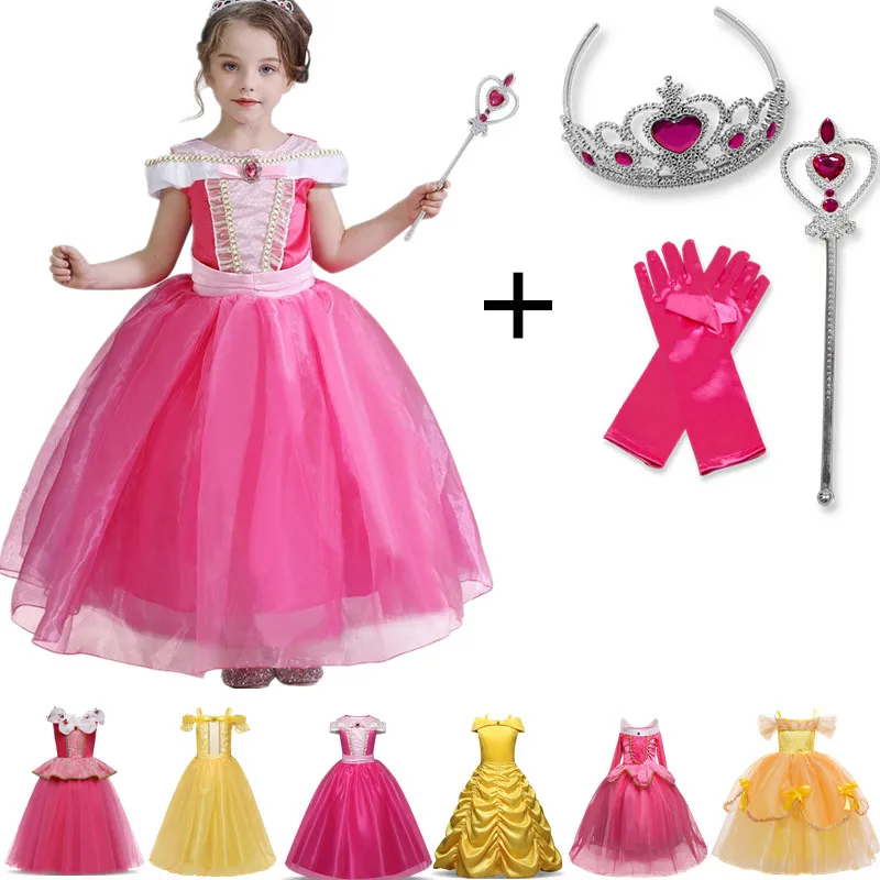

Girls Costume Children Full Sleeve Christmas Party Frock For 4 10 Years Kids Princess Role-play Dress Up