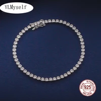 real 925 silver jewelry pave 2 5 mm cubic zironia 15 18 cm tennis chain bracelet eternal wedding luxury jewellery