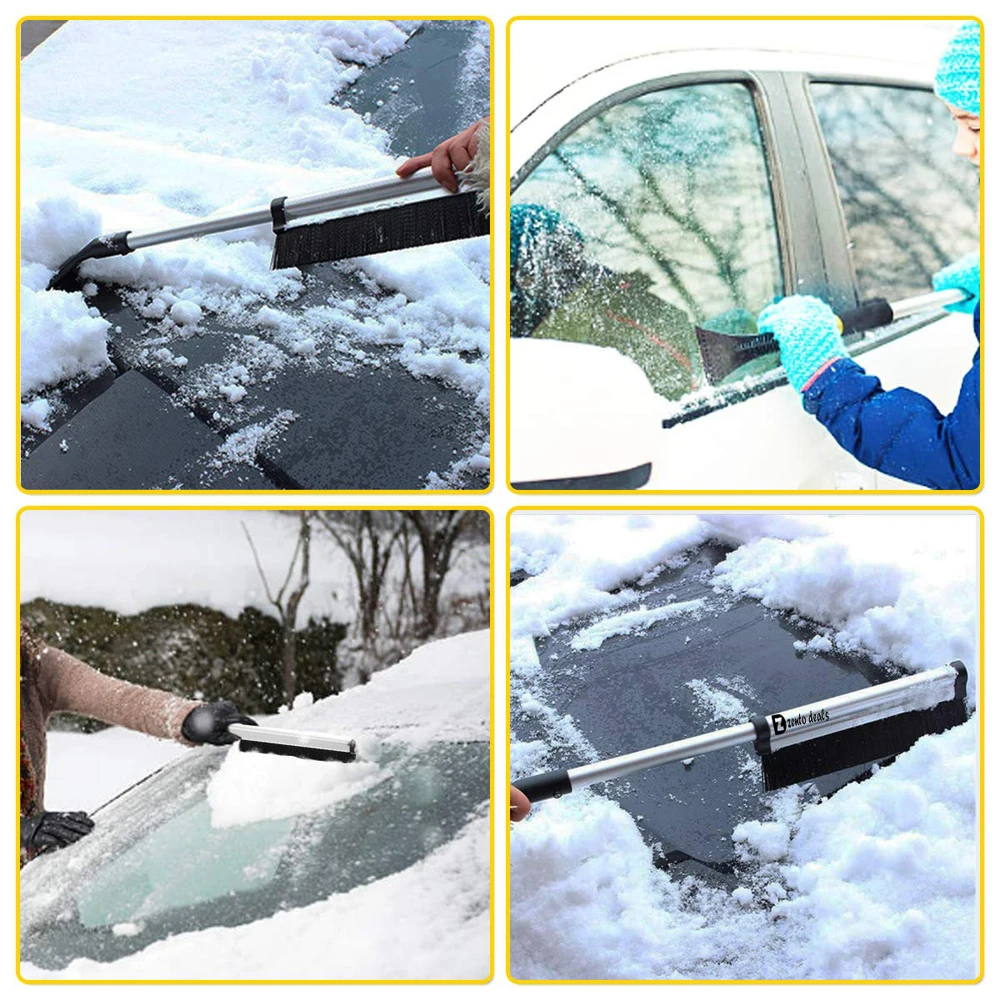 

Multi Functions Car Snow Ice Removal Extendable Telescoping Ice Scraper Snow Brush Lightweight Sturdy Aluminium Design