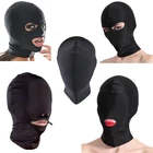 Мягкая дышащая маска с капюшоном, для игр, секс-игрушка, маска с открытым ртом