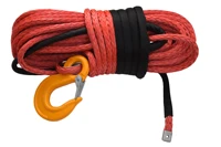 free shipping red 14mm45m synthetic ropeatv winch cableuhmwpe winch rope for electric winches