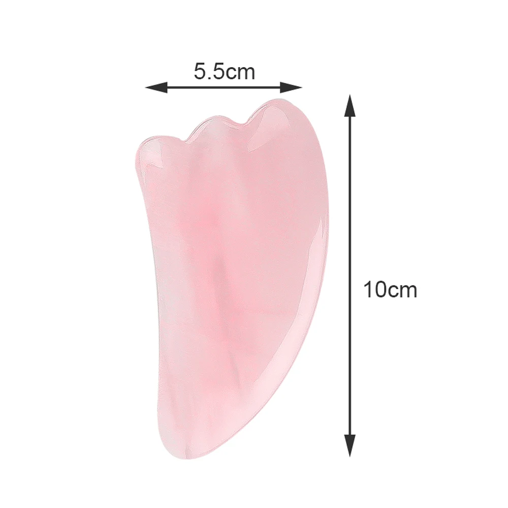 Скребок Для Массажа Гуаша натуральный нефрит розовый кварц камень для лица шеи