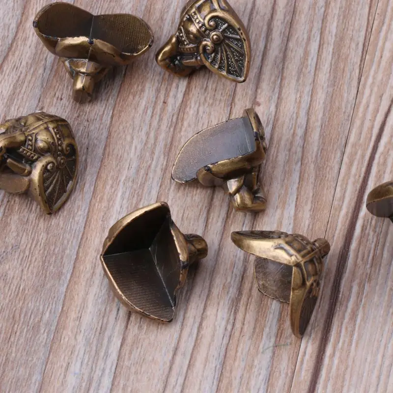 

8Pcs Plastic Elephant Vintage Jewelry Chest Box Wooden Case Feet Leg Protector 449C
