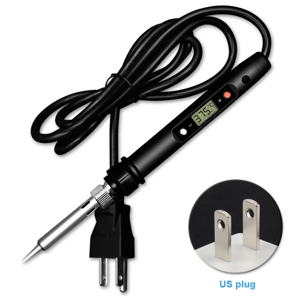 

80W Burning Tool Adjustable Temperature Wireman Embossing Electrical Soldering Iron Welding Anti Rust Digital Display Lead Free