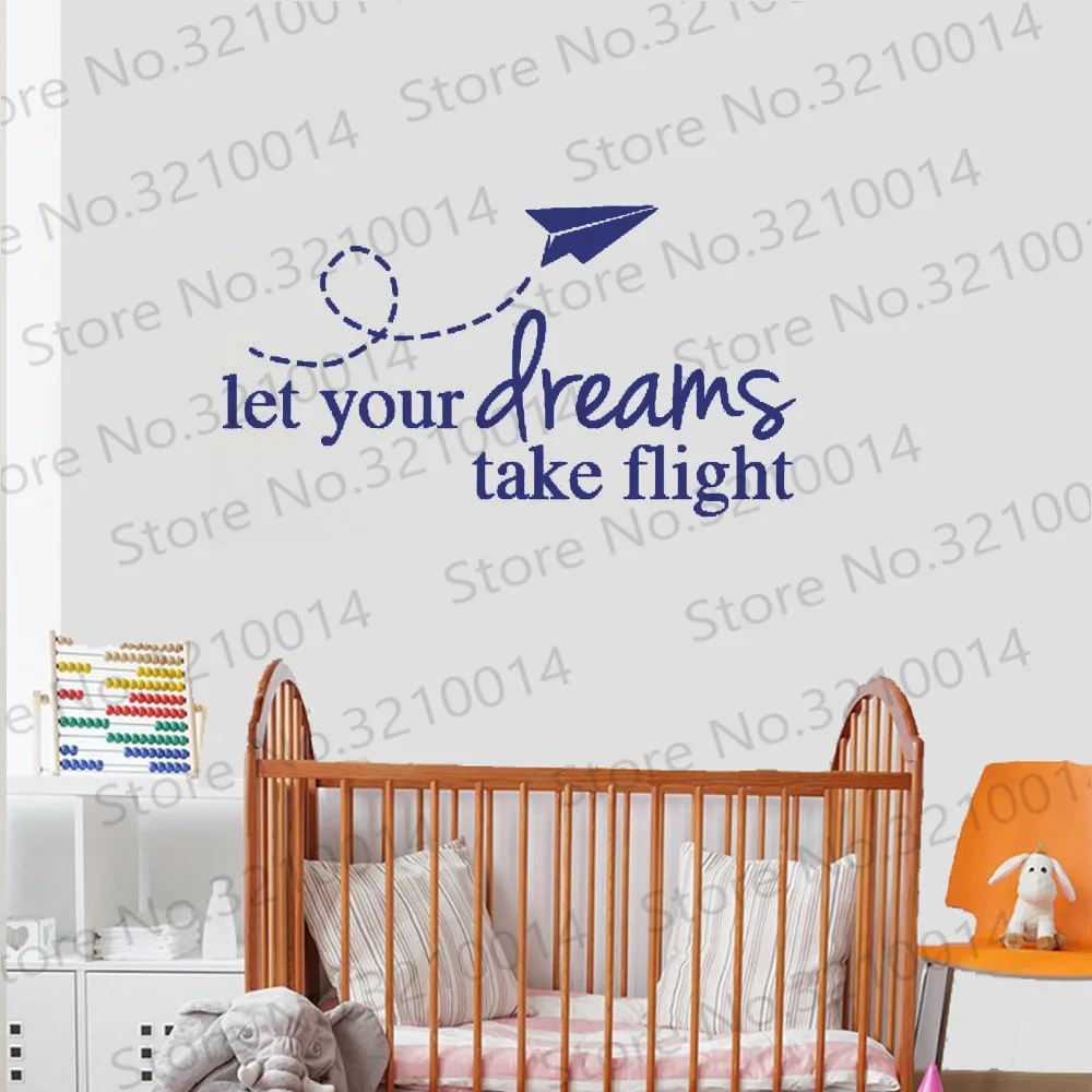 Настенные наклейки сделай сам самолёт мечты летающая цитата украшение для дома