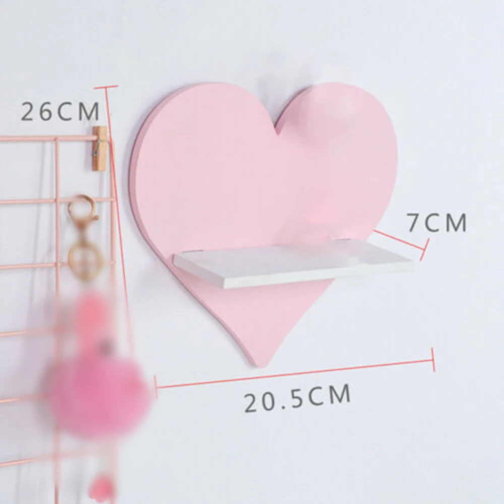 Настенная полка в форме сердца дерево плавающее настенное крепление