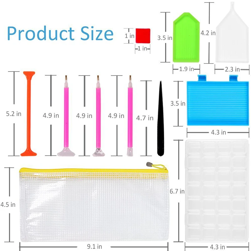 

20 pieces diamond embroidery sewing accessories Diamond mosaic DIY diamond painting tweezers / pen / glue / plastic tray set