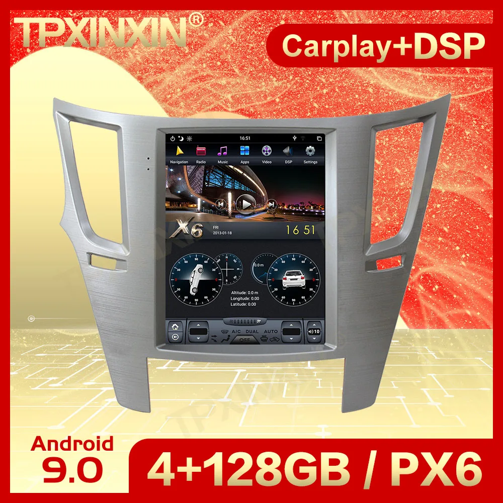 Carplay 2 Din Android 9 Tesla Мультимедиа Стерео для Subaru Legacy Outback 2009 2010 2011 2012 2013 2014 BT Navi видео
