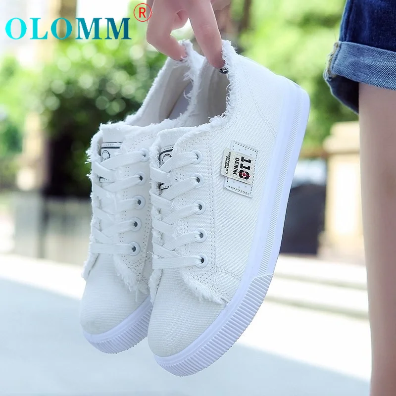

Women's Sneakers2021 Fashion Tennis Canvas Shoes Sneakers Lace-up Ladies Non-slip Lightweight Women's Vulcanized Shoes Plus Size