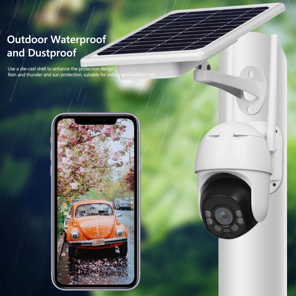 

Outdoor Wireless WiFi IP Camera Waterproof 1080P Pan Tilt Security Camera Solar Battery Powered 2 Way Audio Surveillance Camera