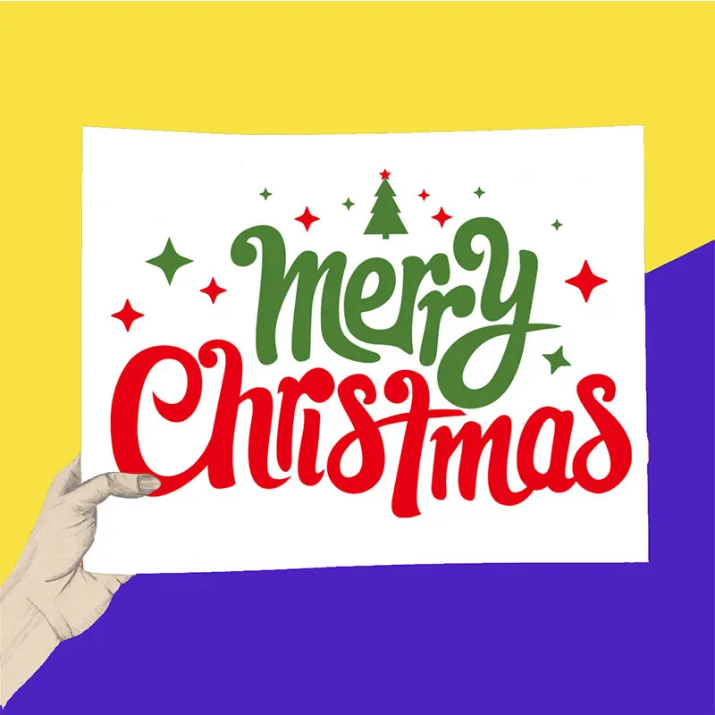 Рождественские наклейки с надписями на заказ золотистые черные красные декор