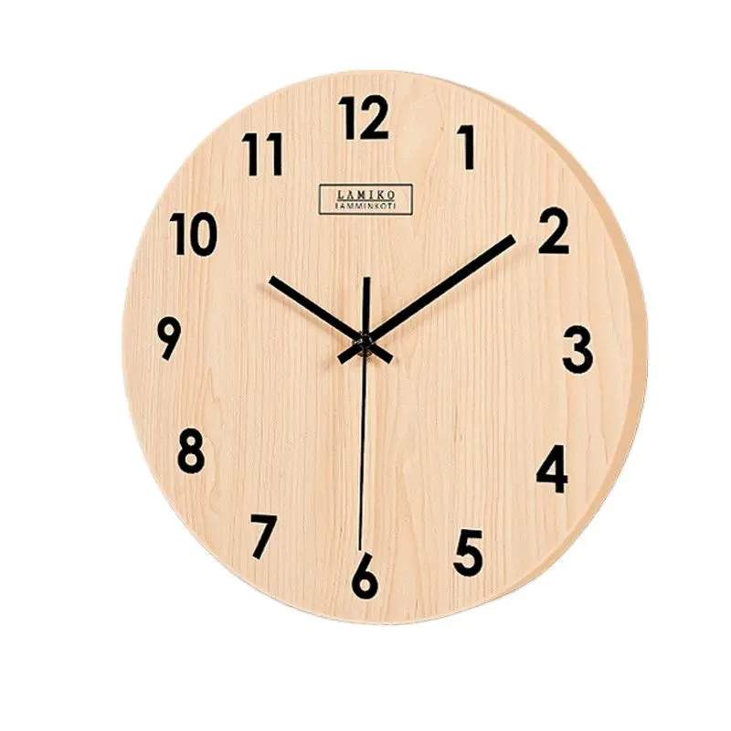 Часы настенные бесшумные домашние и кухонные часы из дерева для гостиной