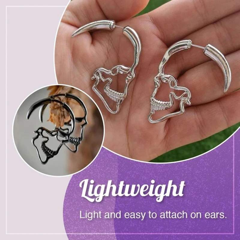 

Skeleton Earrings Hollow Punk Retro Skull Earrings for Women Halloween LXH