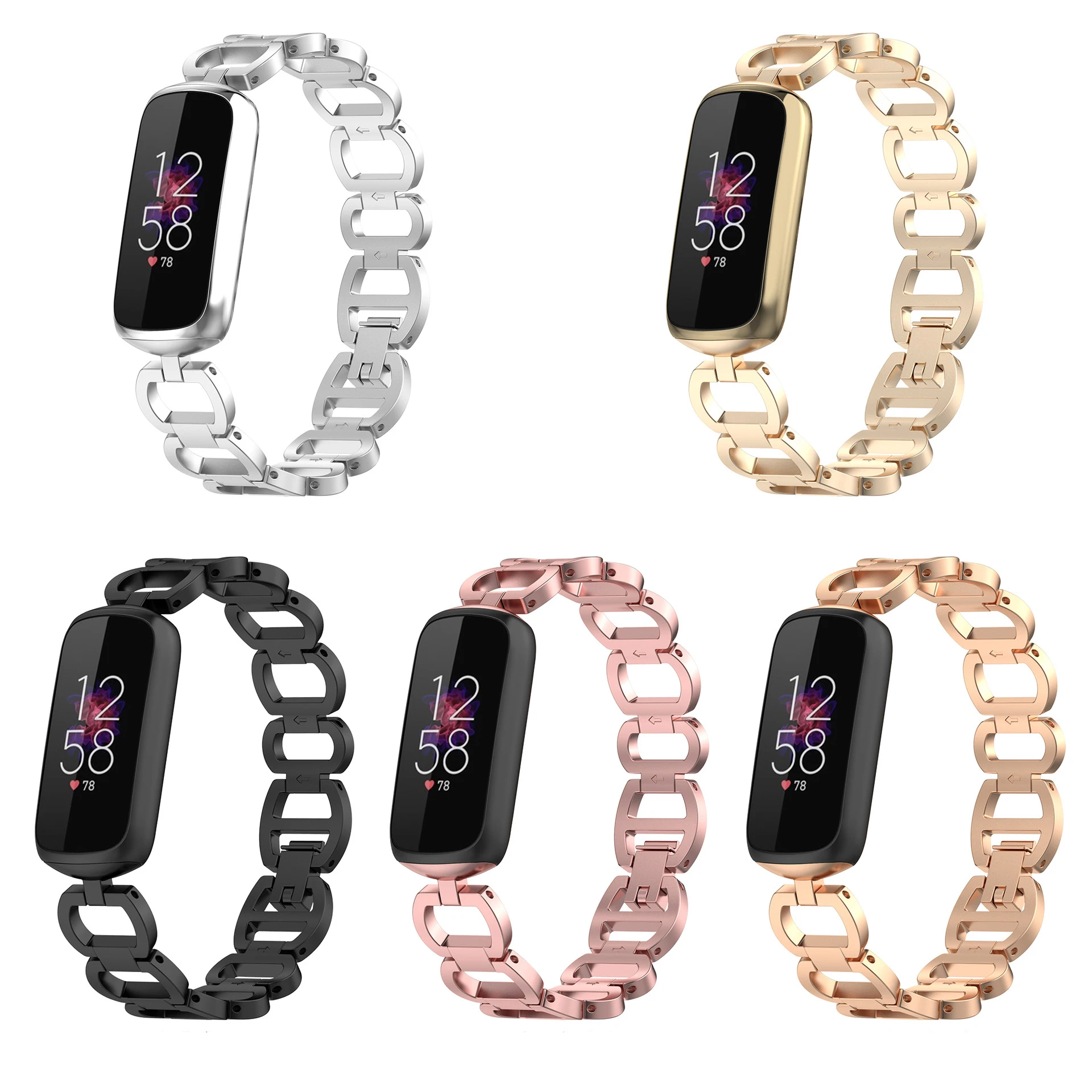 Ремешок на запястье для смарт браслета Fitbit Luxe металлический ремешок из