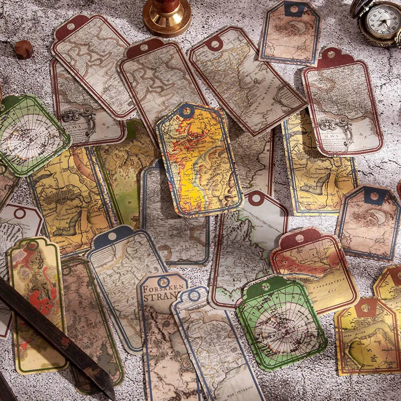 

40 шт./лот винтажные этикетки из двойного материала, бумажные наклейки, упаковка «сделай сам», дневник, журнал, украшения, наклейки, альбом, ск...