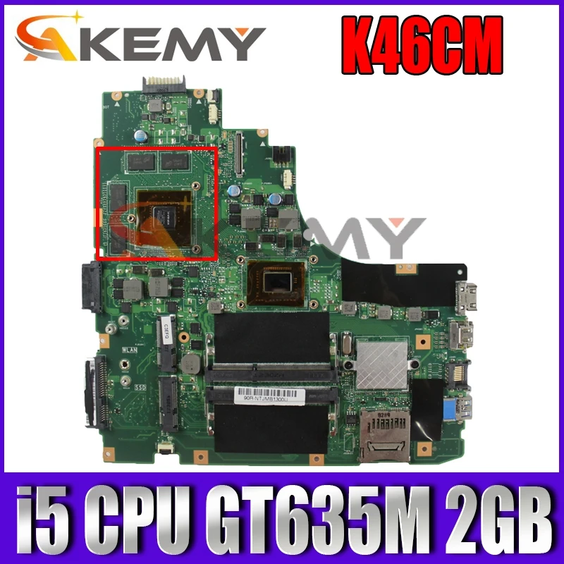 

K46CM Mainboard With i5 CPU GT635M 2GB N13P-GLR-A1 For ASUS A46C K46C K46CB K46CM laptop motherboard HM76 DDR3 free shipping