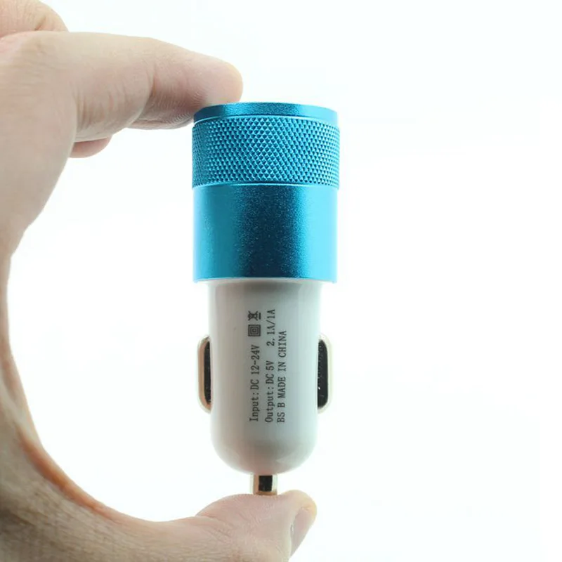 Прямая поставка автомобильное зарядное устройство 2.1A двойной usb порт сплав