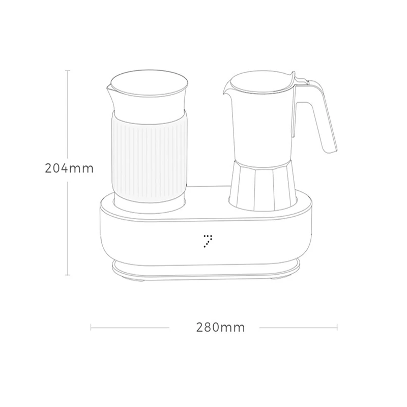 

Youpin SEVEN & ME Moka Coffee Maker Pro Household 2 in 1 Small Mini Fancy Coffee Machine Simple Milk Frother Cappuccino Moka Pot