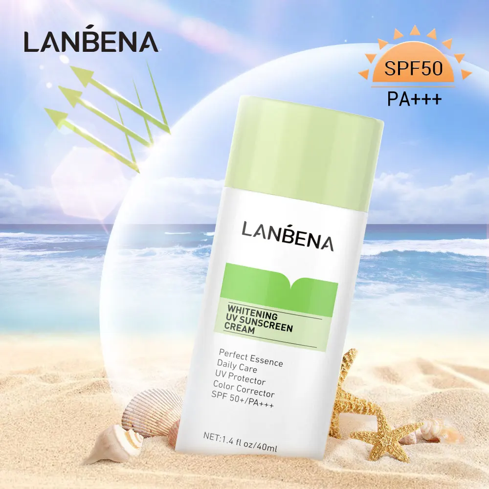 

LANBENA Whitening Uv Sunscreen Cream SPF50 PA+++ Face Sunblock Body Sun Protection Solar Lotion Daily Care 40ml Perfect Essence