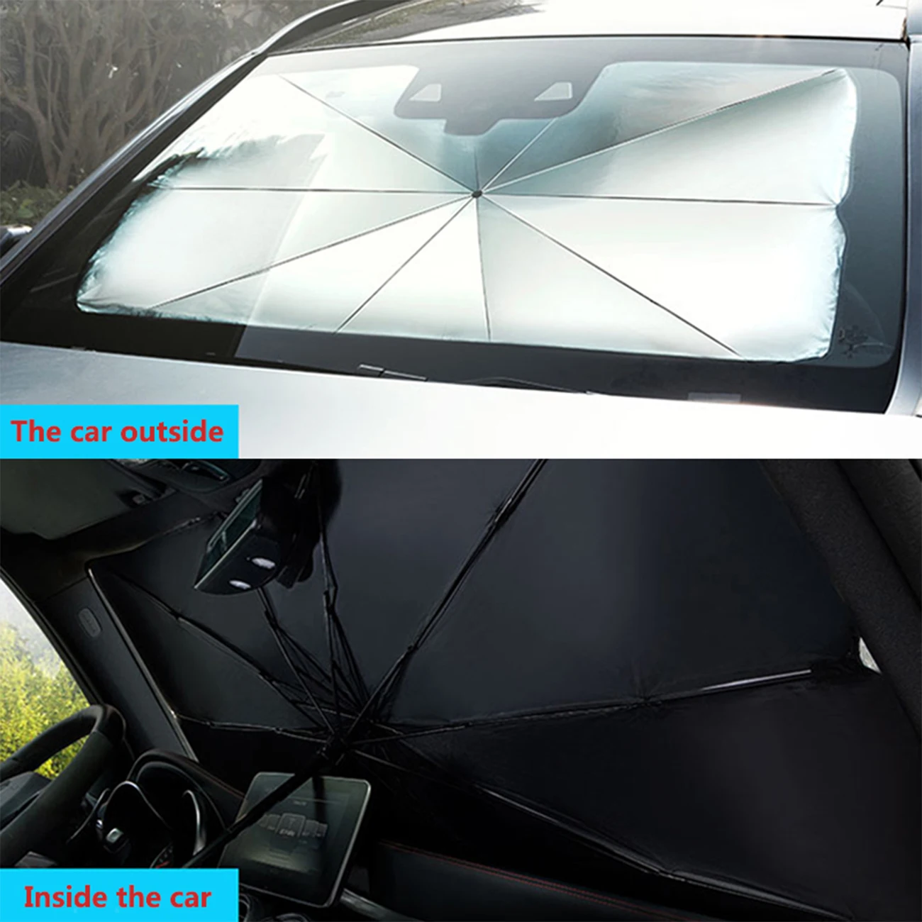 

Car Windshield Sun Shade Foldable Parasol Sunshade for Car Front Windshield Sunshade Umbrella Block UV