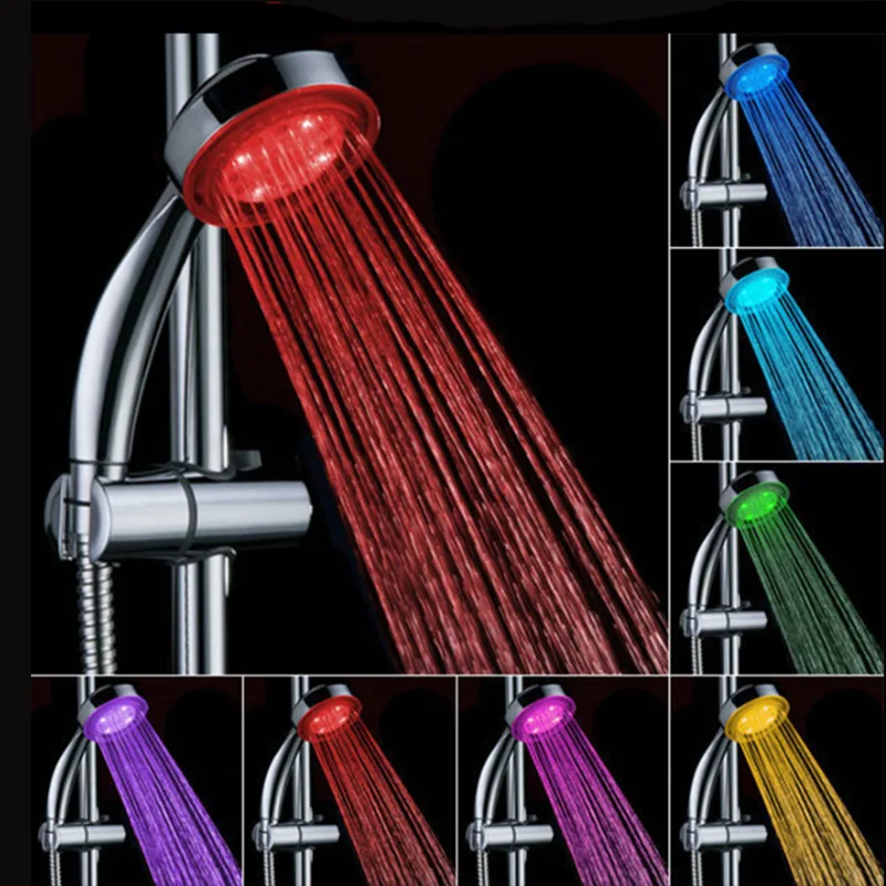 Душ со светодиодной подсветкой голова светящаяся Ванная комната Водопад Showerhead 7 цветов/3 цвета регулируемый