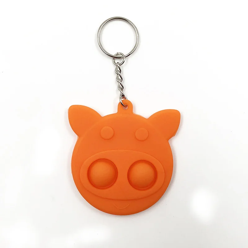 

Push Bubble Pop it Fidget Toys Key Chain Pendant Pig Animal Shape Keychain Pendant Extrusion Silica Gel Toys Unsiex Family Game