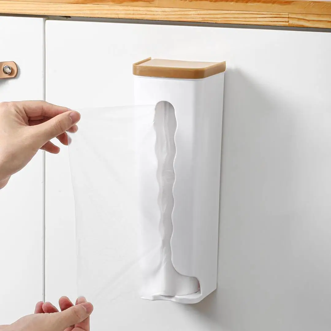 

Wall-mounted Garbage Bag Box Kitchen Organizer Bathroom Hanging Storage Rack Bag Dispenser Storing Trash Storage Box Accessories