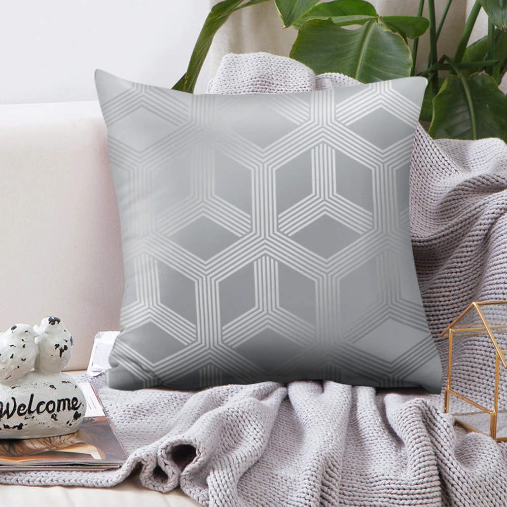 SNEWVIE серебристо-серый чехол для подушки в полоску с принтом наволочка из