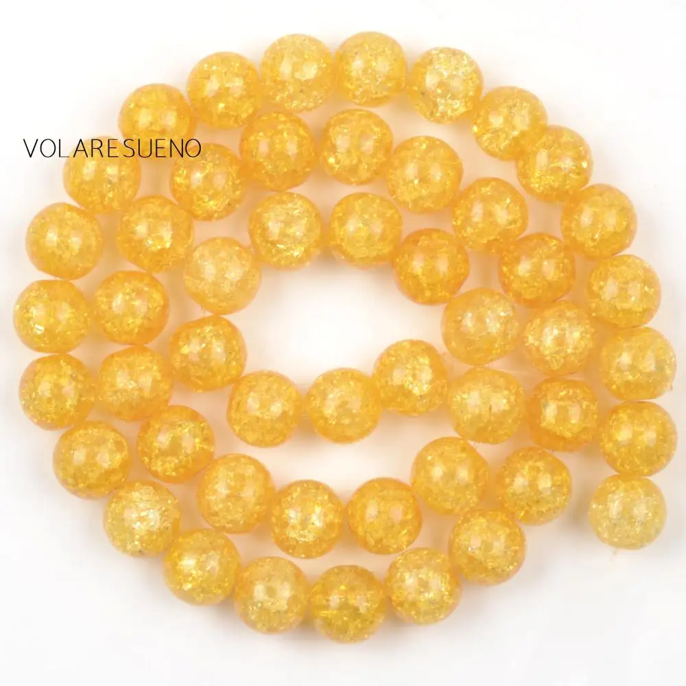 

1 strand/15 Natural Stone Golden Cracked Crystal Beads For Jewelry Making Needlework DIY Bracelet Necklace Spacer Beads 6-12mm