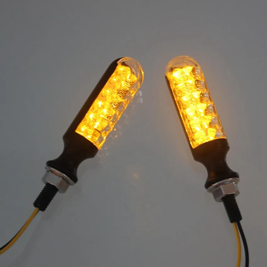 

Universal Indicator Amber Motorcycle LED Turn Signals Lights Blinker For Kawasaki ZX6R ZX9R Fit Yamaha YZF R1 R6