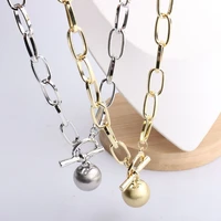 metal ball necklace female clavicle chain chain personality sweater chain neck jewelry ladies party jewelry gift