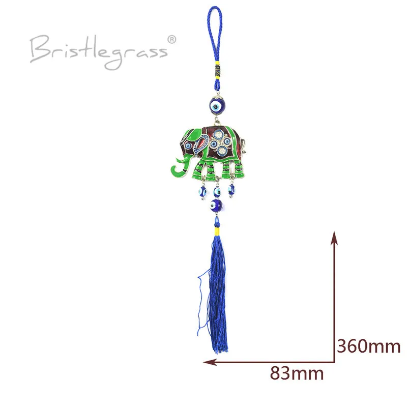 BRISTLEGRASS Турецкая голубой с клипсами Дурной глаз слон Ленточки настенный подвеска