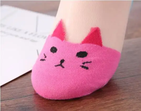 10pairs/lot woman casual cat glass short socks female summer crystal cartoon cat socks