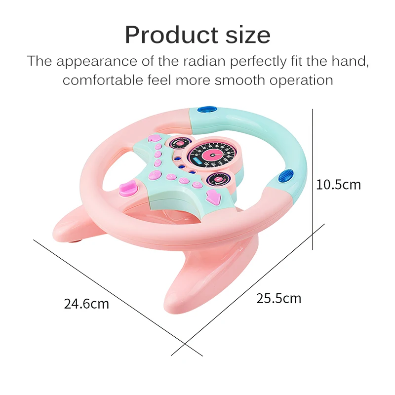 

Simulation Copilot Steering Wheel Children Musical Developing Educational Toys With Light Early Education Sounding Toy For Kids