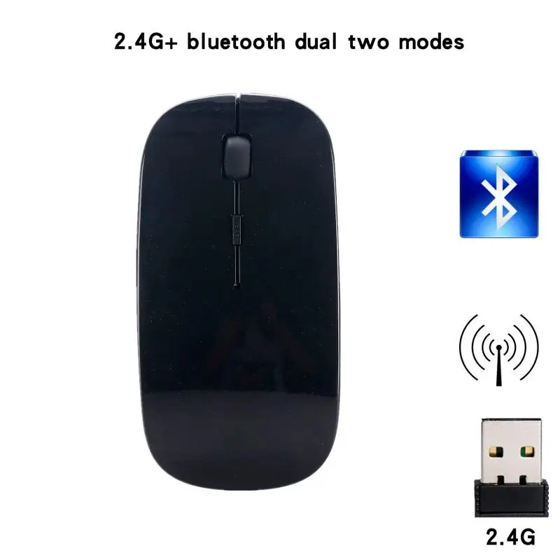2 4G 1600 dpi беспроводная мышь Bluetooth 5 0 Бесшумная Двухрежимная двойная перезаряжаемая