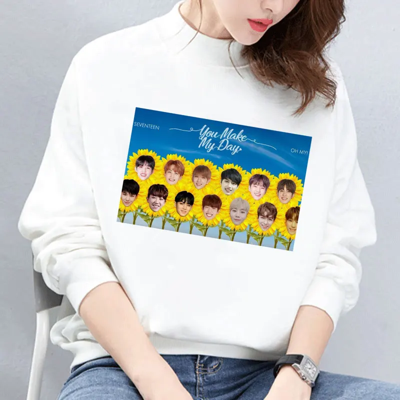 Женский свитшот с Луной Seventeen Свитшот в стиле Харадзюку Корейская толстовка