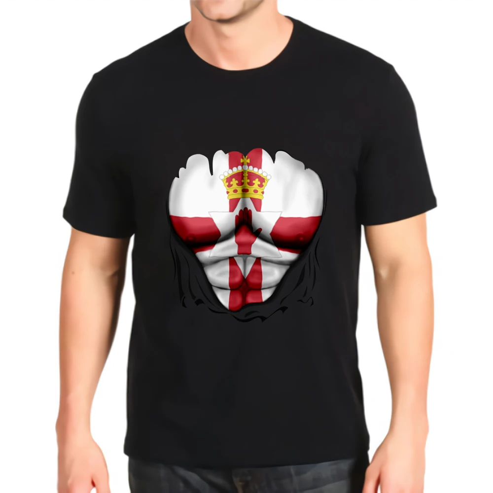 Новая модная футболка с принтом флагом Северной Ирландии мужские свободные