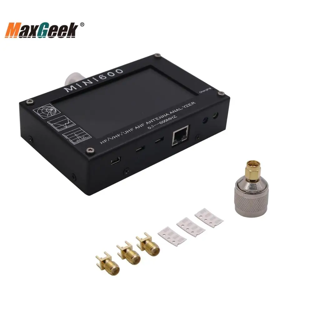 Анализатор антенны Maxgeek MINI600 HF/VHF/UHF 0 1 600 МГц с сенсорным экраном TFT LCD 4 3