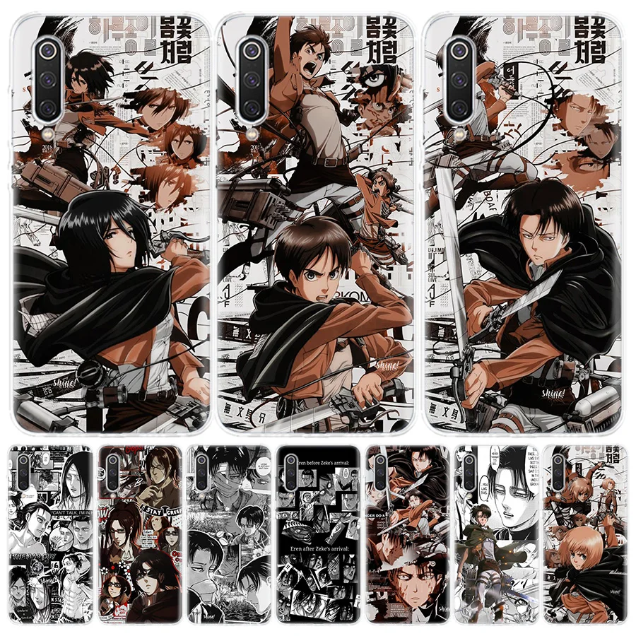 Чехол для телефона с аниме атака на титанов Xiaomi Redmi Note 10 10S 11 11S 11T 9 9S 8 8T 7 9T 11E Pro 5G 6 5 5A