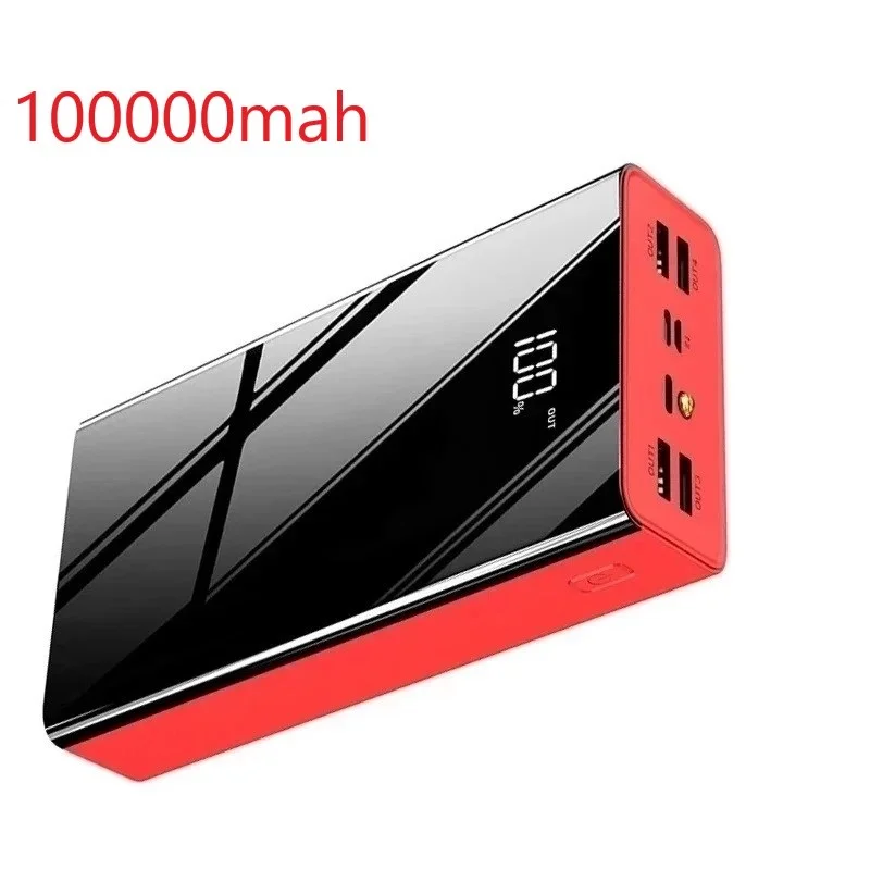 100000mAh Power Bank Large Capacity LCD PowerBank External Battery USB Portable Mobile Phone Charger for Samsung Xiaomi Iphone | Аксессуары