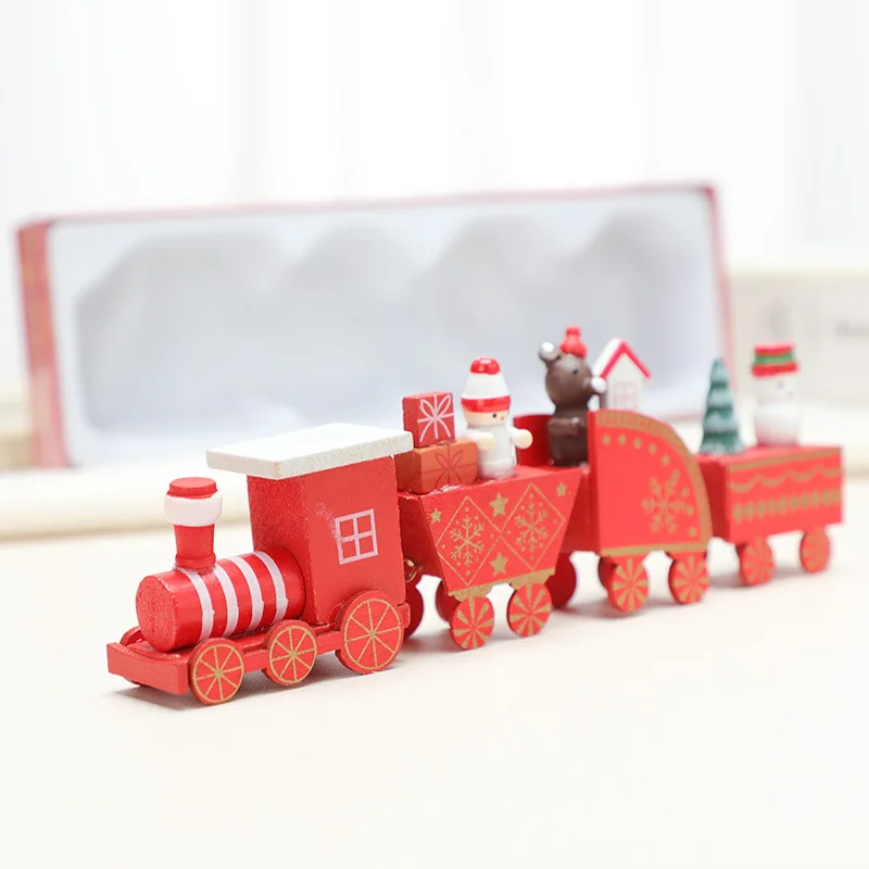 Рождественское деревянное украшение в виде поезда милое подарок Санта-Клаусу