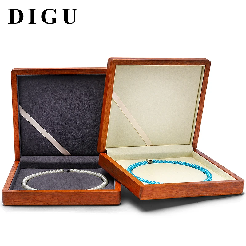 DIGU оптовая продажа роскошная шкатулка для украшений и ожерелий деревянная