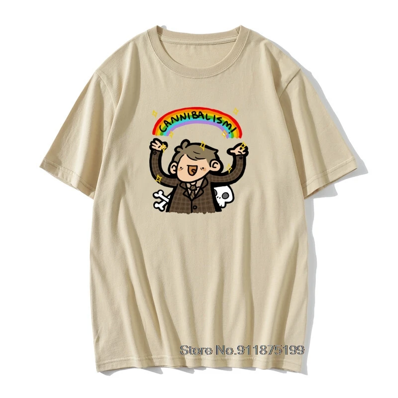 Mens Hannibal T Shirts CANNIBALISM T-Shirt Print Tee Shirt Basic Men 100% Cotton Funny Oversized Tshirt | Мужская одежда