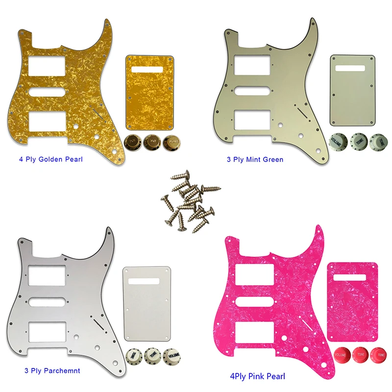 

Guitar Parts - For USA/Mexico Fd Strat 72' 11 Screw Hole Standard PAF Humbcker HSH Guitar Pickguard & Back Plate & Control Knob